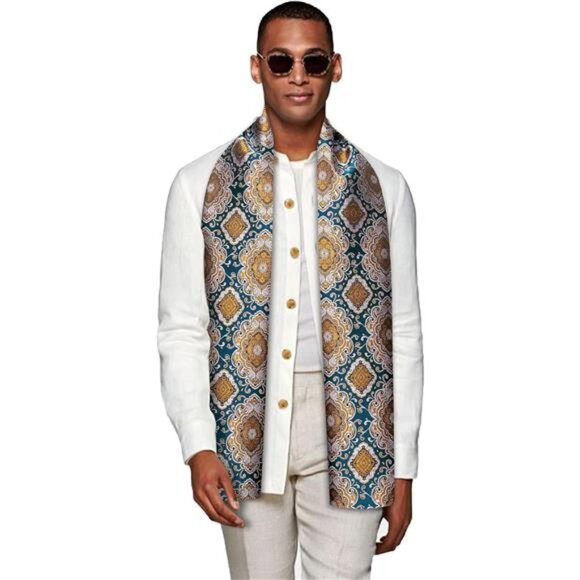 Mens/Womens Lightweight Silk Scarf Fashion Print Paisley Scarves - Picture 1 of 6